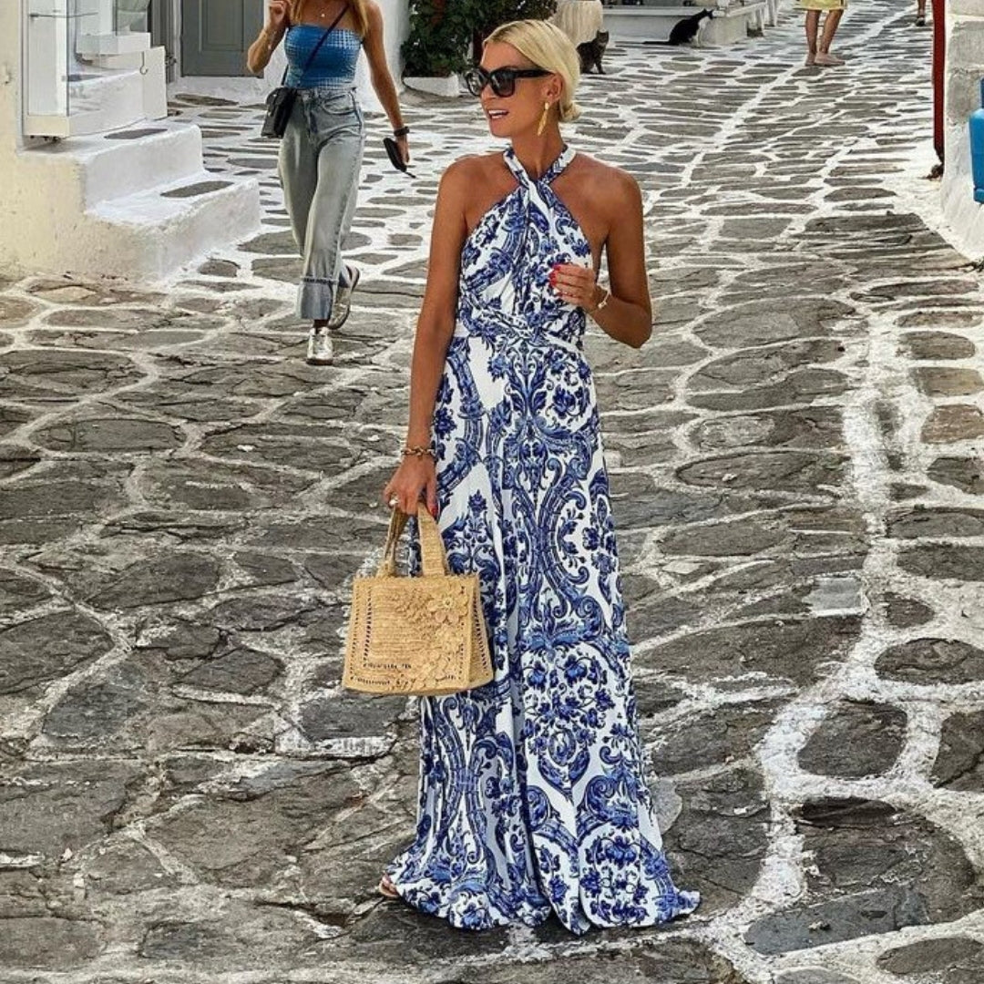 Alyssa | Elegant Halter Neck Maxi Dress