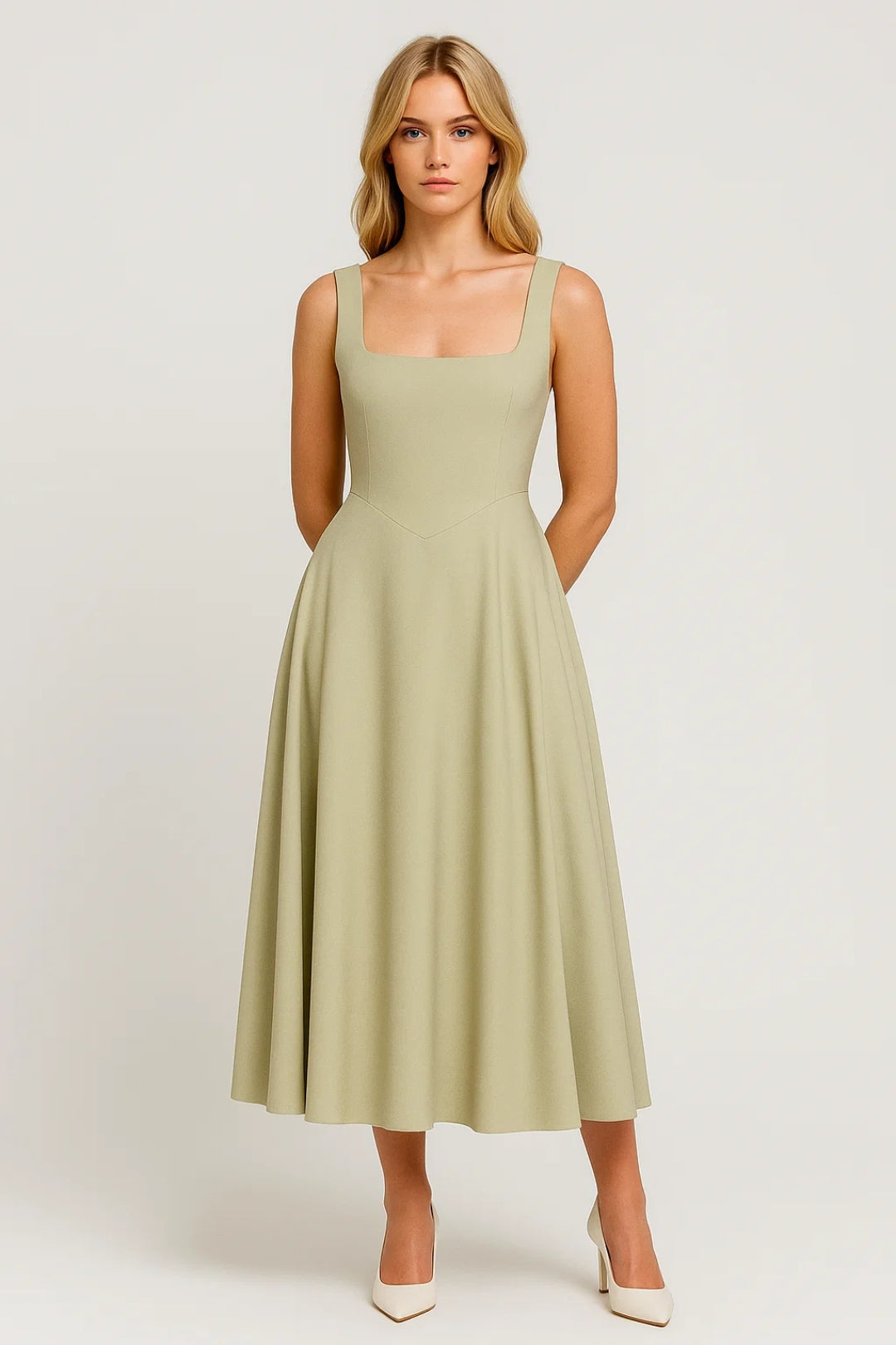 Ladies Dress | Elegant | Square Neck