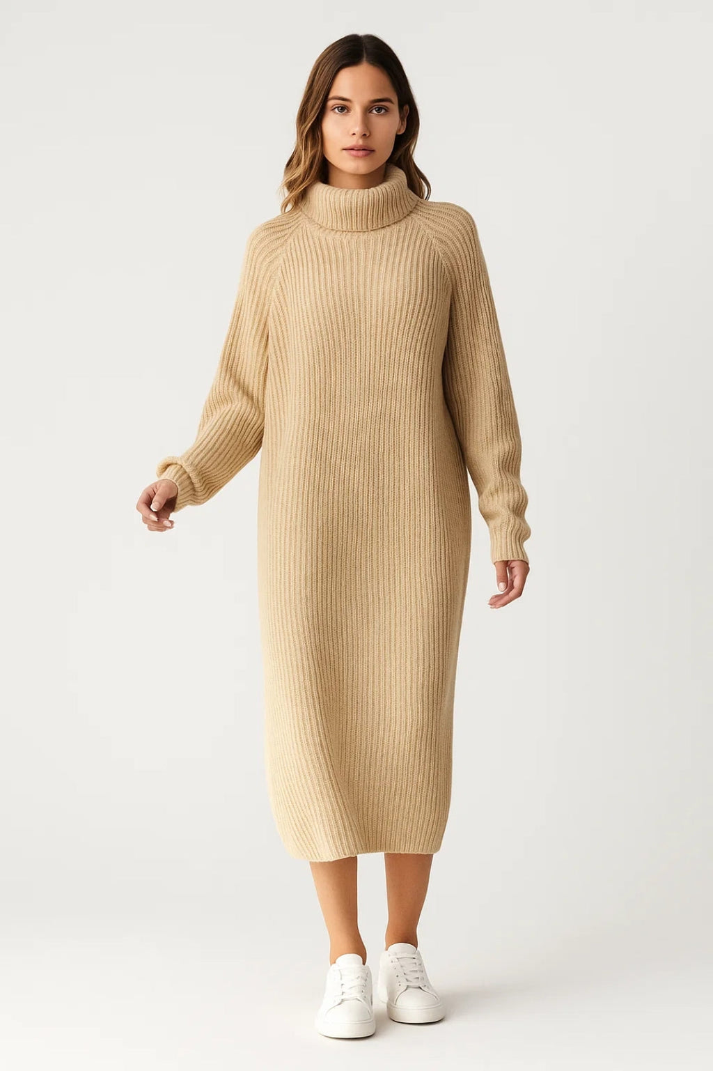 Ladies Dress | Elegant Midi | Turtleneck | Winter