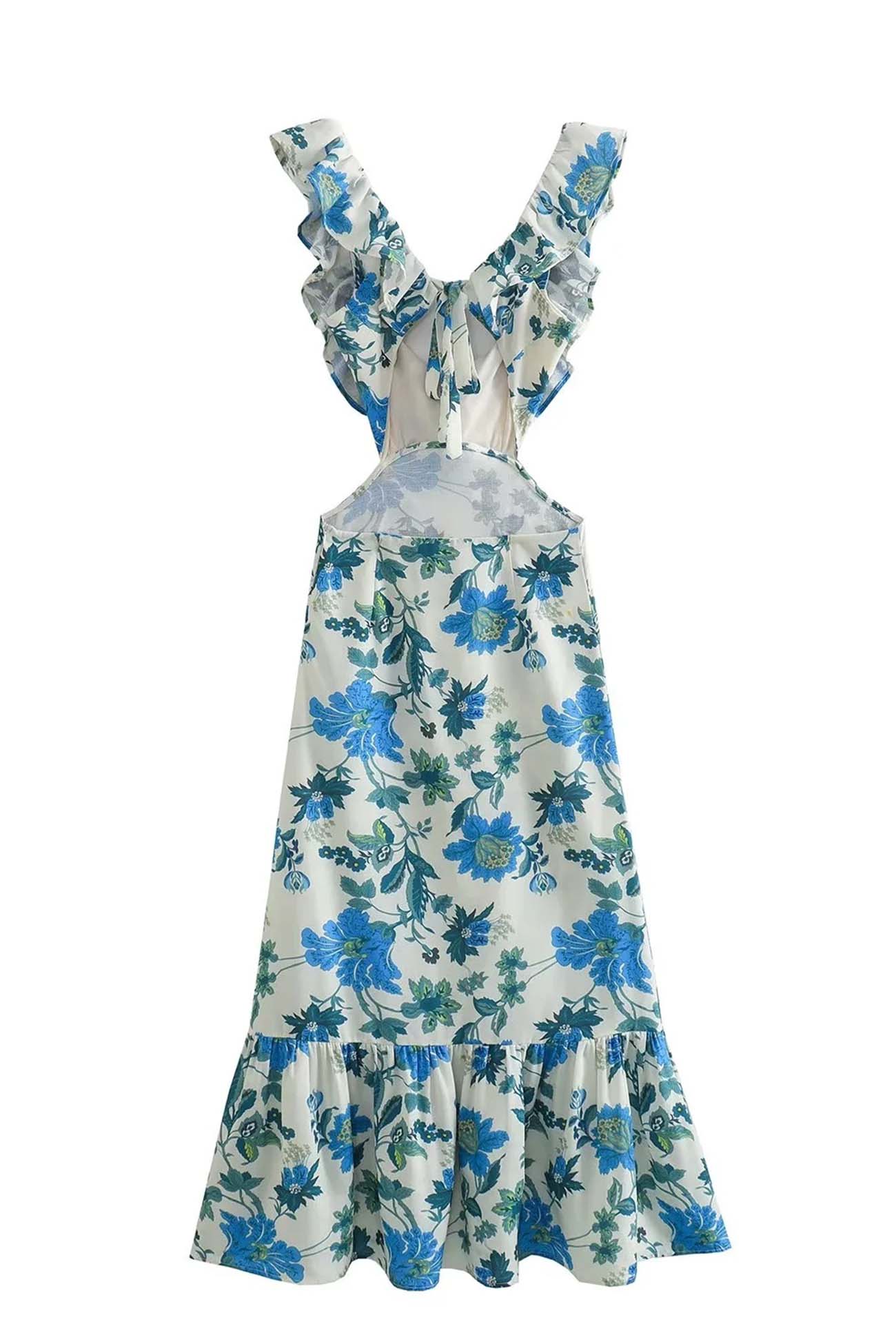 Amara | Elegant Summer Maxi Dress - Sleeveless with Ruffle Straps