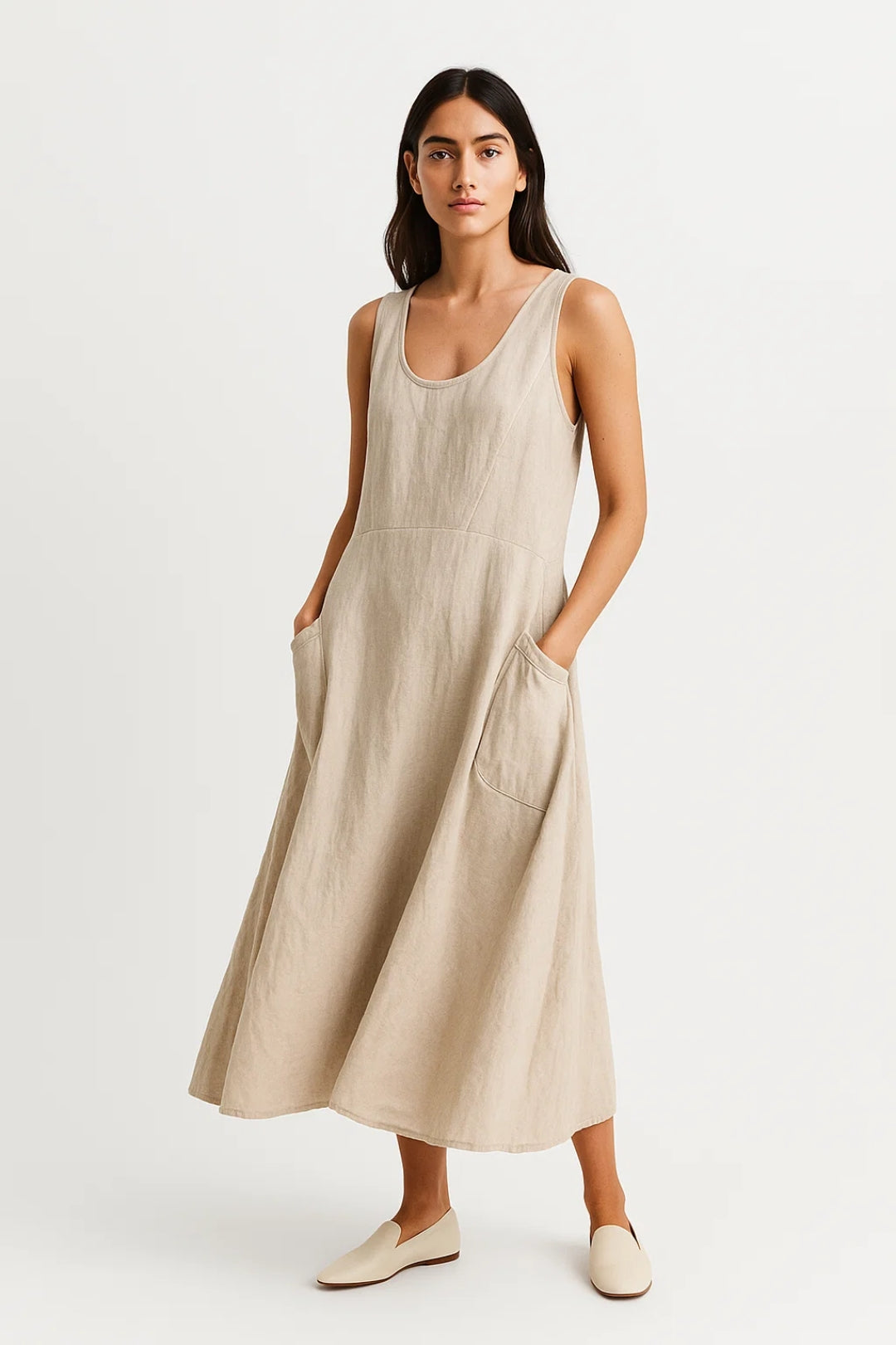 Ladies Dress | Elegant Midi | Sleeveless | Summer