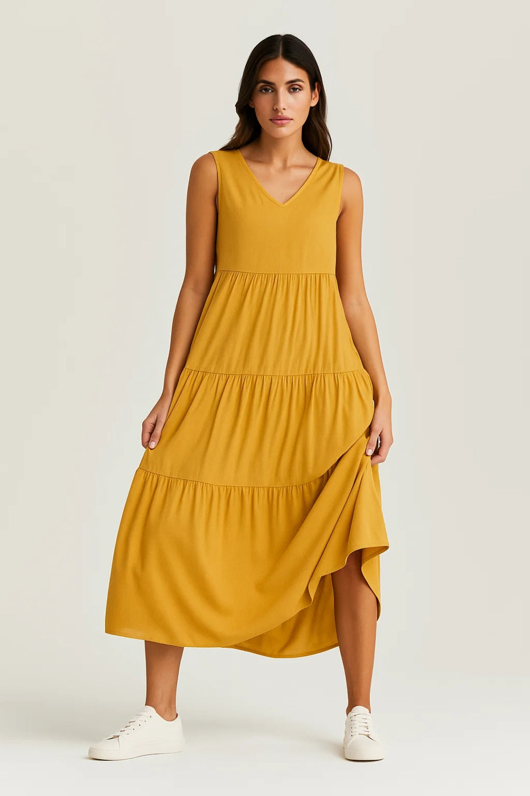 Ladies Dress | Elegant Midi | V-Neck | Summer